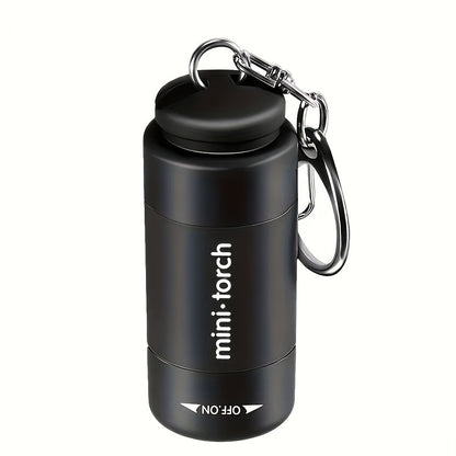 Portable USB Rechargeable LED Micro Pocket Flashlight, Waterproof Keychain Flashlight for Outdoor Hiking, Camping,