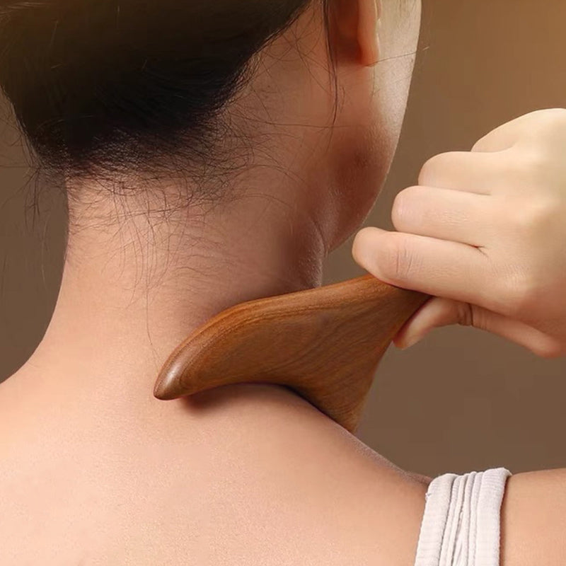 Sandalwood Trigger Point Massage, Professional Gua Sha Tools for Neck, Foot, Back Leg, Hand, Face, Home Gym Therapy Tool