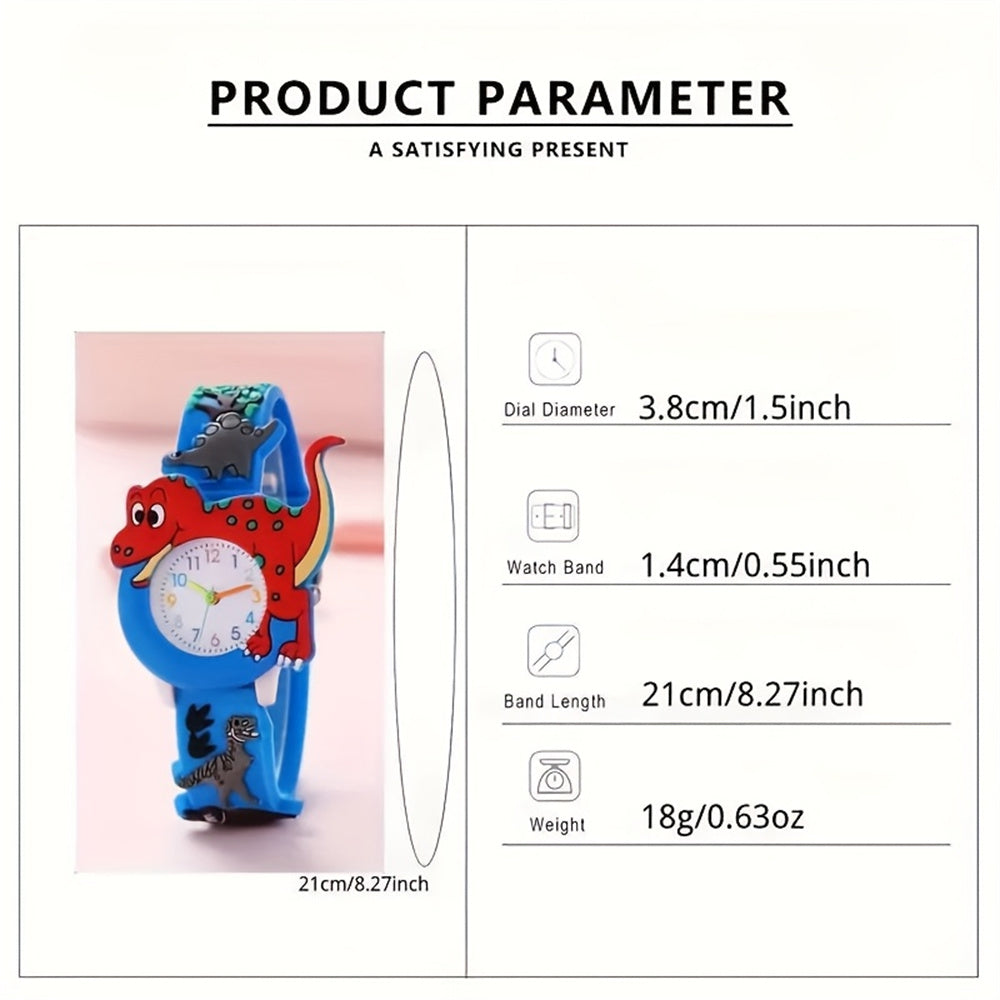 3D Dinosaur Kids Cartoon Silicone Quartz Watch For Students 2