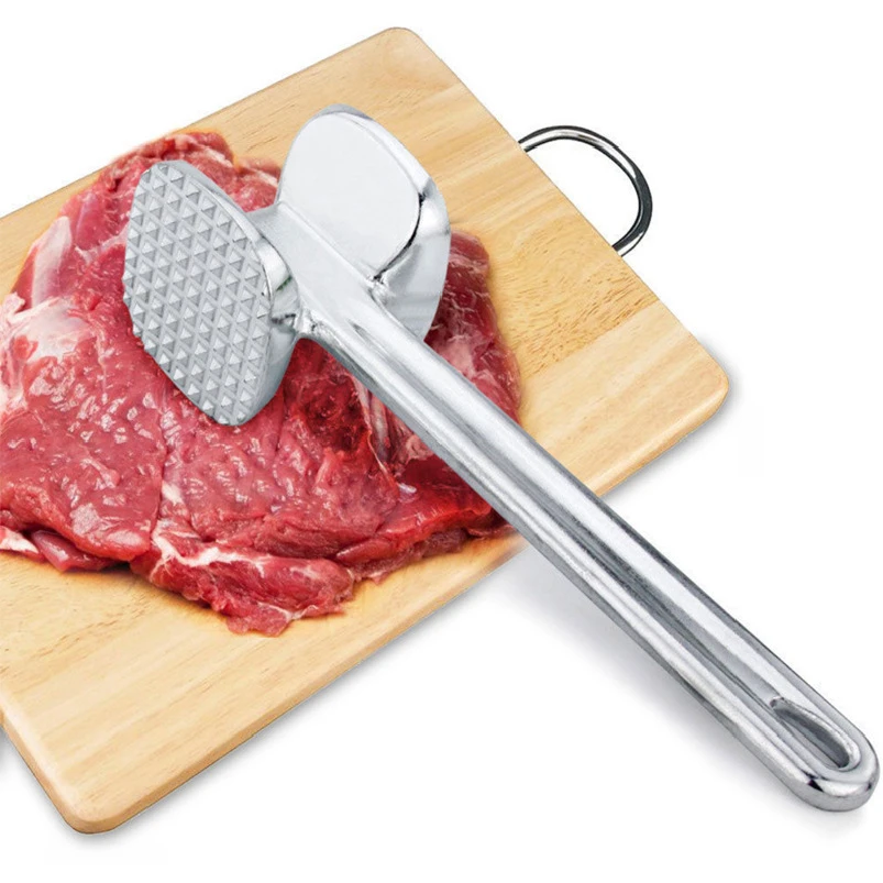 Aluminum Alloy Double-sided Meat Tenderizer, Kitchen Hammer for Steak, Pork, and Minced Meat