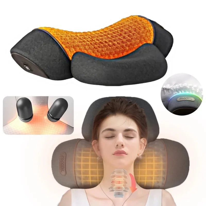 Electric Neck Massager, Cervical Pillow, Hot Compress, Neck Stretch Heating Vibration, Back Traction