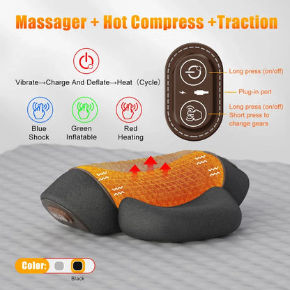 Electric Neck Massager Cervical Pillow Hot Compress Neck Stretch Heating Vibration Back Traction 6