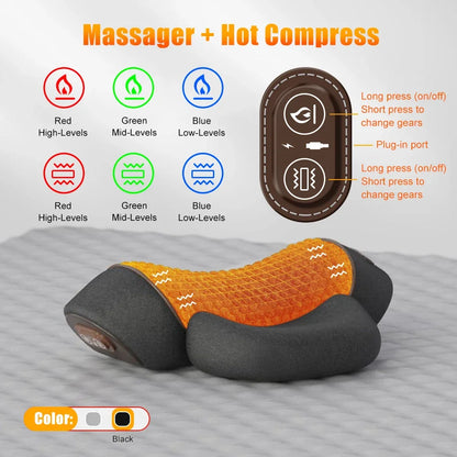 Electric Neck Massager Cervical Pillow Hot Compress Neck Stretch Heating Vibration Back Traction 7