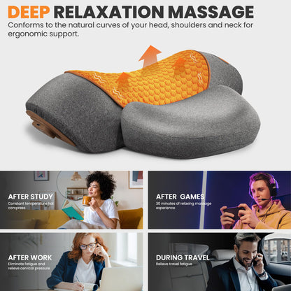 Electric Neck Massager Cervical Pillow Hot Compress Neck Stretch Heating Vibration Back Traction 4