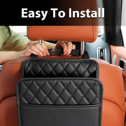 Multi Functional Car Seat Back Storage Bag Leather Storage Bag Garbage Bag For Most Models 1
