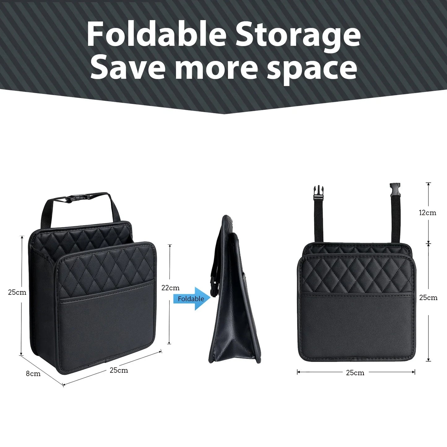 Multi Functional Car Seat Back Storage Bag Leather Storage Bag Garbage Bag For Most Models 4