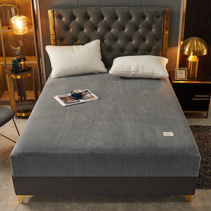 Soft Warm Velvet Fitted Sheet NonSlip Mattress Cover Adjustable Protector HighQuality Bed Sheet Wit 9
