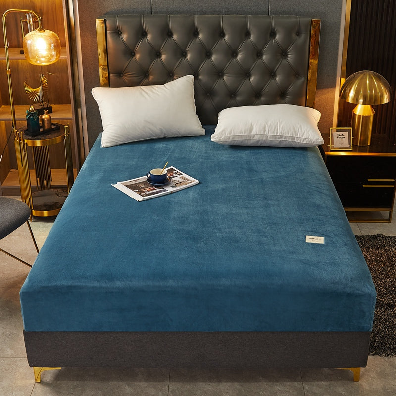Soft Warm Velvet Fitted Sheet NonSlip Mattress Cover Adjustable Protector HighQuality Bed Sheet Wit 8