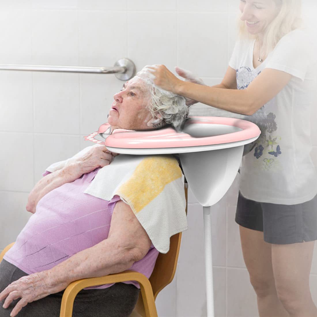Portable Hair Washing Basin, Foldable PVC Inflatable Shampoo Pad, Spa Tub for Pregnant Women, Elderly, Deflate Shampoo
