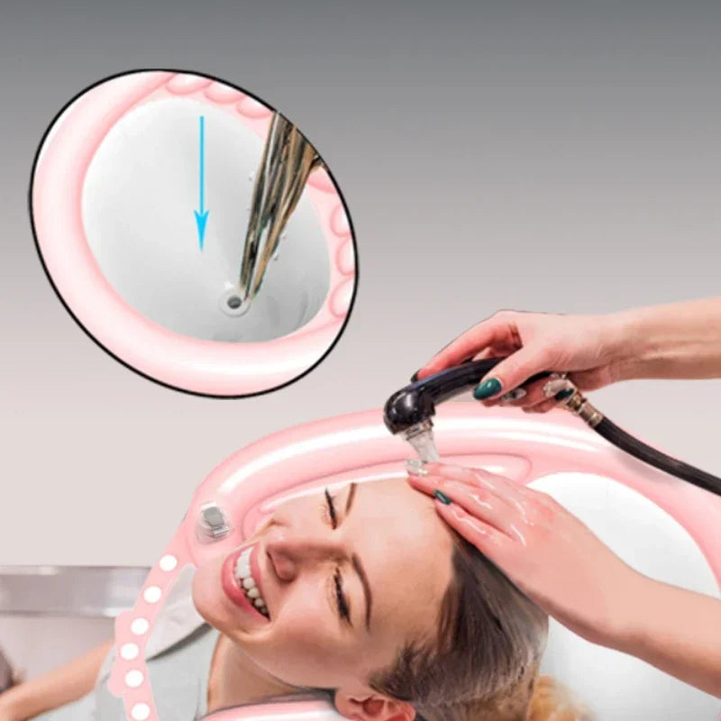 Portable Hair Washing Basin, Foldable PVC Inflatable Shampoo Pad, Spa Tub for Pregnant Women, Elderly, Deflate Shampoo
