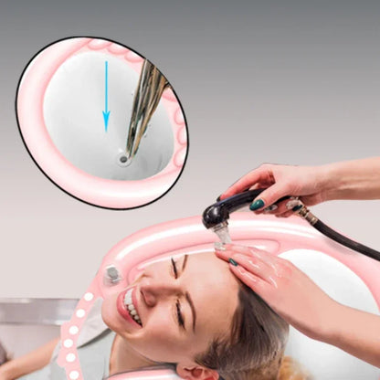 Portable Hair Washing Basin, Foldable PVC Inflatable Shampoo Pad, Spa Tub for Pregnant Women, Elderly, Deflate Shampoo