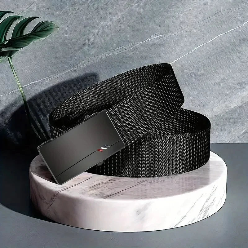 Men Outdoor Sports Belt With Quick Release Automatic Buckle  Black Quality Belt 1