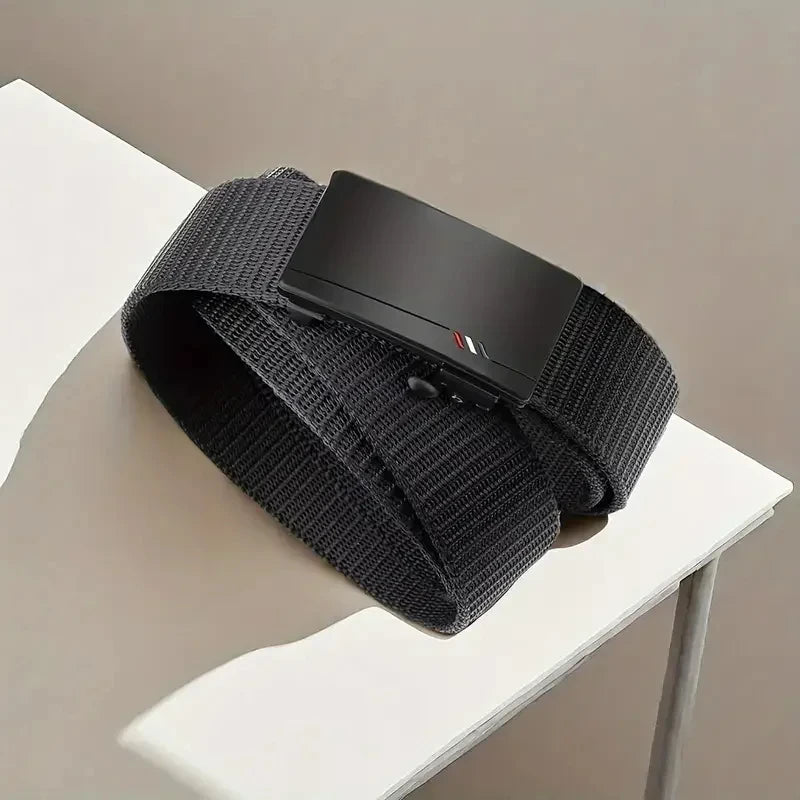 Men Outdoor Sports Belt With Quick Release Automatic Buckle  Black Quality Belt 2