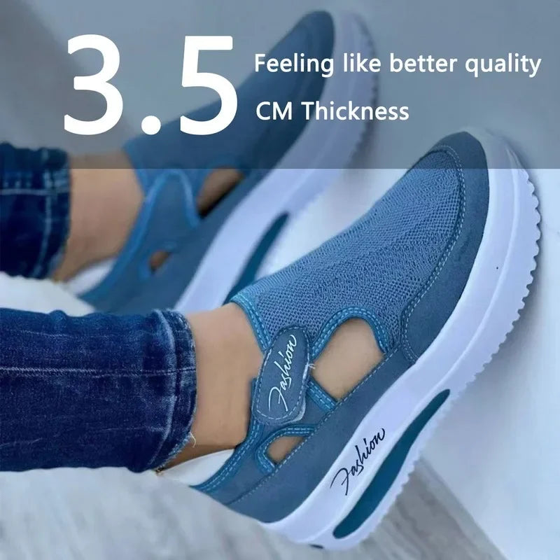 Breathable Mesh Shoes Womens Sneakers Casual Sport Shoes Ladies Platform Sandals Vulcanized Summer  1