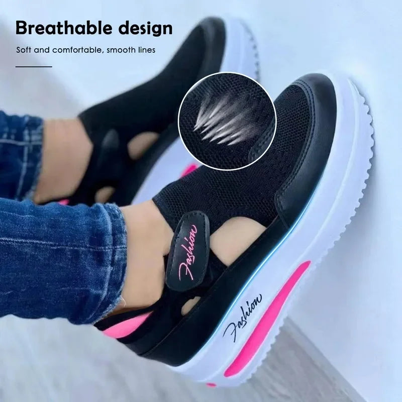 Breathable Mesh Shoes Womens Sneakers Casual Sport Shoes Ladies Platform Sandals Vulcanized Summer  2
