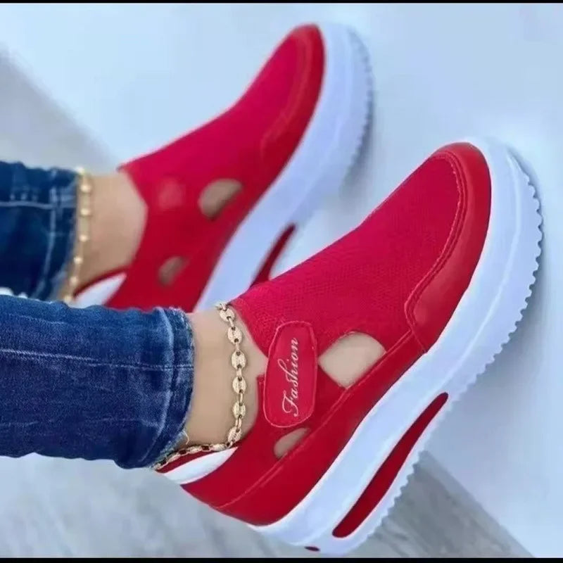 Breathable Mesh Shoes Womens Sneakers Casual Sport Shoes Ladies Platform Sandals Vulcanized Summer  4