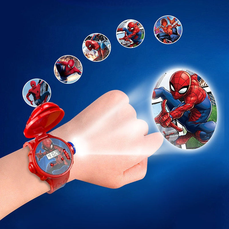 Children's 3D Projection Digital Watch Spiderman Elsa Frozen School Gift