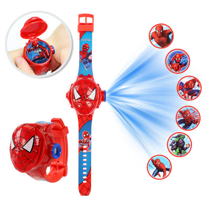 Childrens 3D Projection Digital Watch Spiderman Elsa Frozen School Gift 5