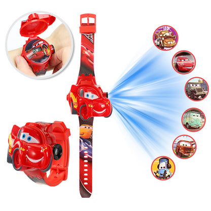 Childrens 3D Projection Digital Watch Spiderman Elsa Frozen School Gift 9