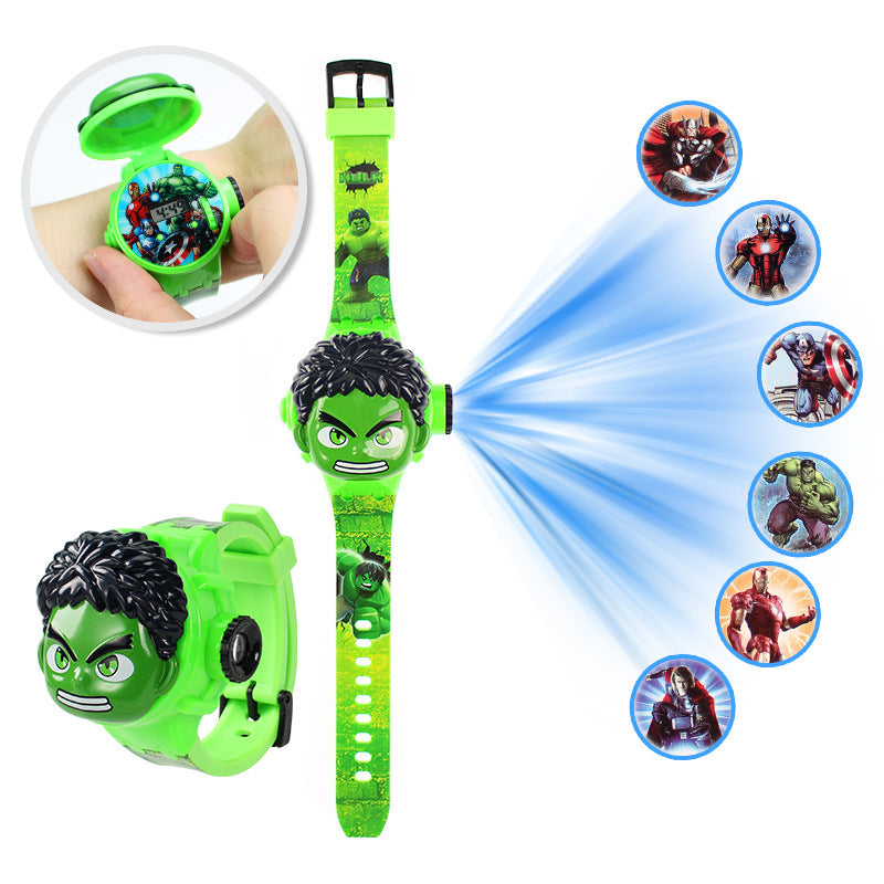 Childrens 3D Projection Digital Watch Spiderman Elsa Frozen School Gift 11