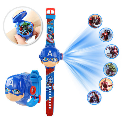 Childrens 3D Projection Digital Watch Spiderman Elsa Frozen School Gift 12