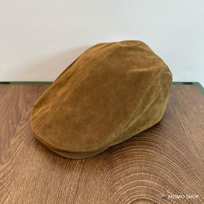 Vintage Faux Suede Newsboy Cap Fall Winter Unisex Hat Classic British Style For Women Men Vintage F 6