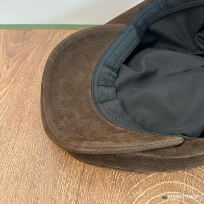 Vintage Faux Suede Newsboy Cap Fall Winter Unisex Hat Classic British Style For Women Men Vintage F 7