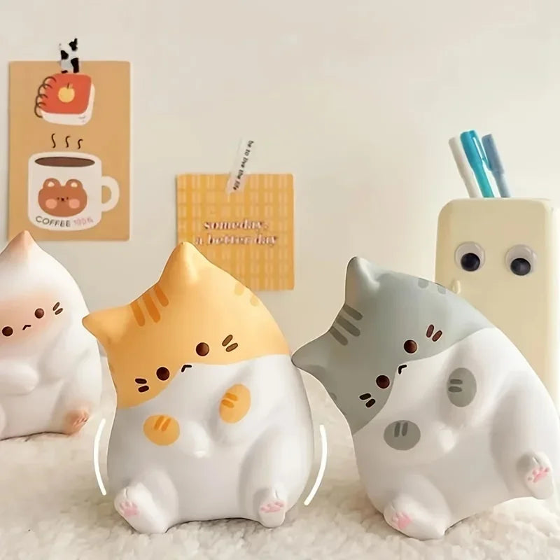 Soft Pinch PU Squeeze Toys for Kids, Adorable Cartoon Cat, Slow Rebound Fidget Balls, Halloween Gifts