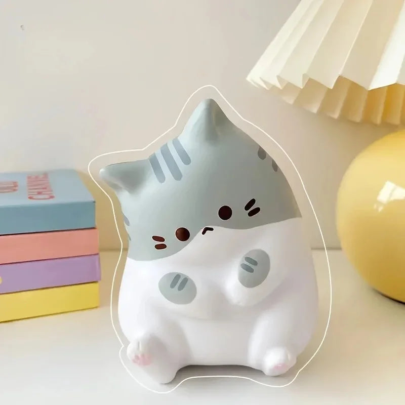 Soft Pinch PU Squeeze Toys for Kids, Adorable Cartoon Cat, Slow Rebound Fidget Balls, Halloween Gifts