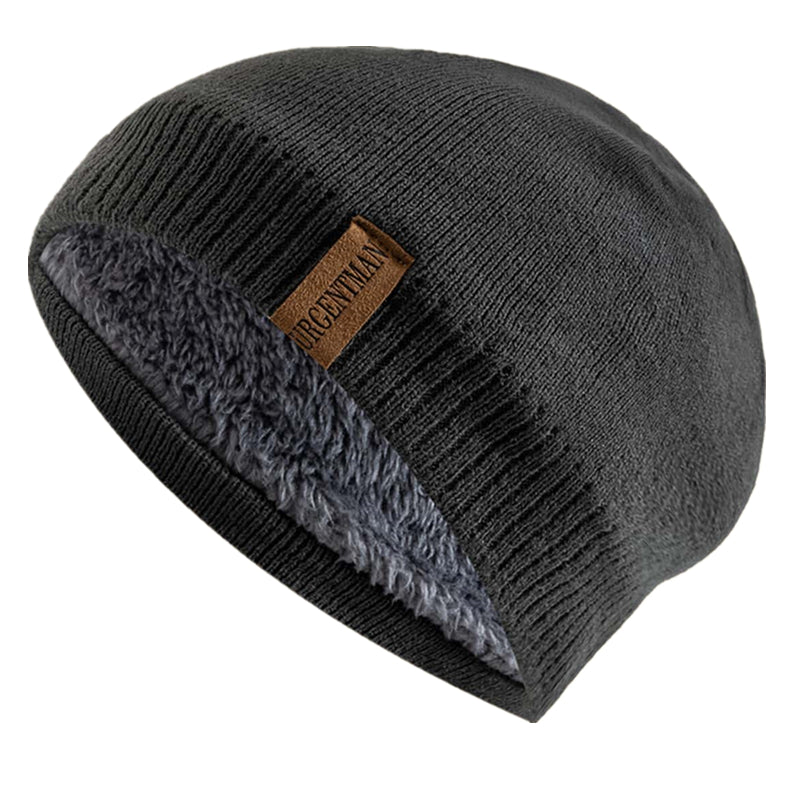 Solid Color Unisex Winter Hats Knitted Beanie Cap With Fur Lining For Men And Women Warm Sports Out 1
