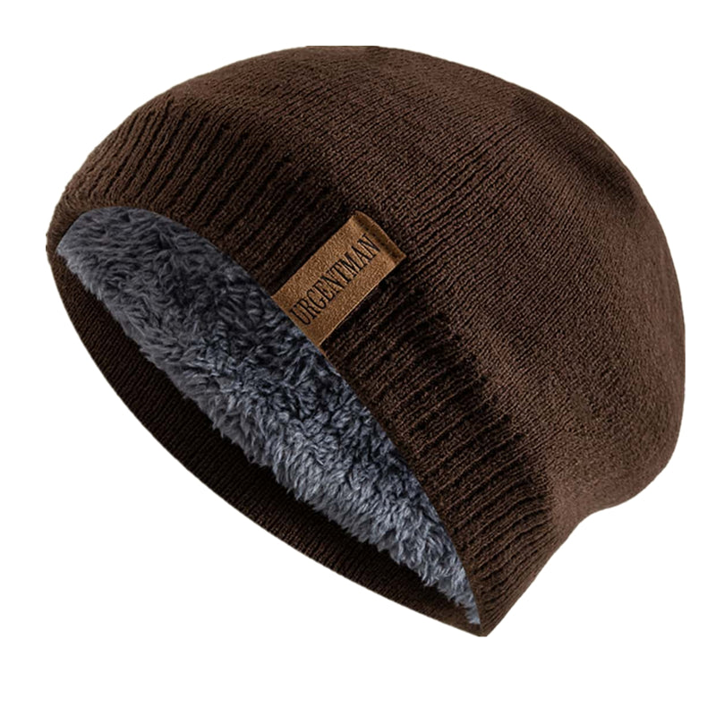 Solid Color Unisex Winter Hats Knitted Beanie Cap With Fur Lining For Men And Women Warm Sports Out 4