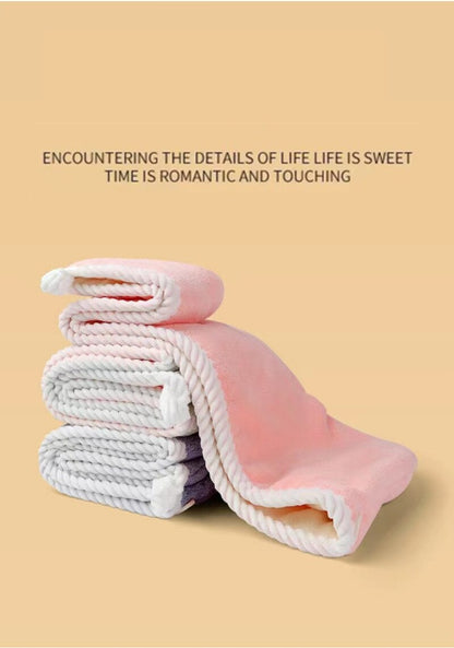 Double Thick Dry Hair Towel Quick Drying Bath Hat Strong Absorbent Cap Multi Colour DoubleSided Use 2