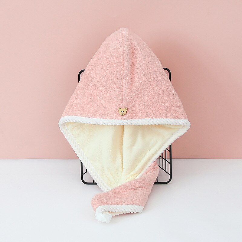 Double Thick Dry Hair Towel Quick Drying Bath Hat Strong Absorbent Cap Multi Colour DoubleSided Use 4