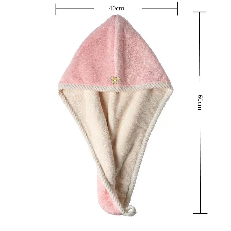 Double Thick Dry Hair Towel Quick Drying Bath Hat Strong Absorbent Cap Multi Colour DoubleSided Use 3