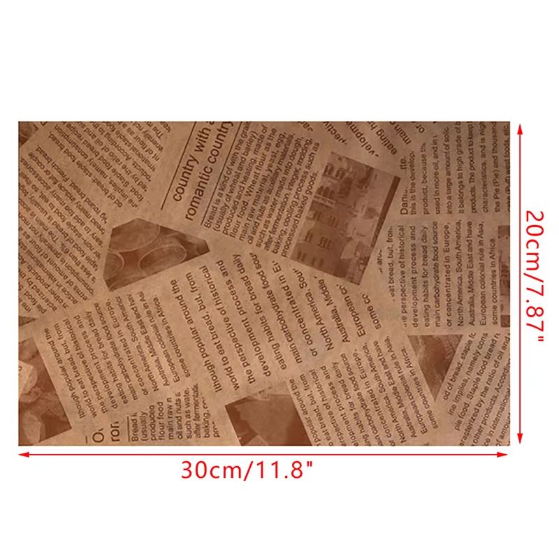 100Pcs Kraft Paper Sandwich Wrap  Disposable OilProof Triangle Food Packing BagS 11