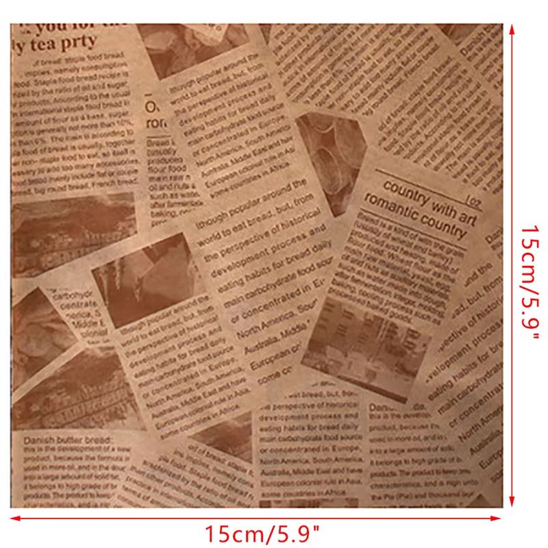 100Pcs Kraft Paper Sandwich Wrap  Disposable OilProof Triangle Food Packing BagS 12