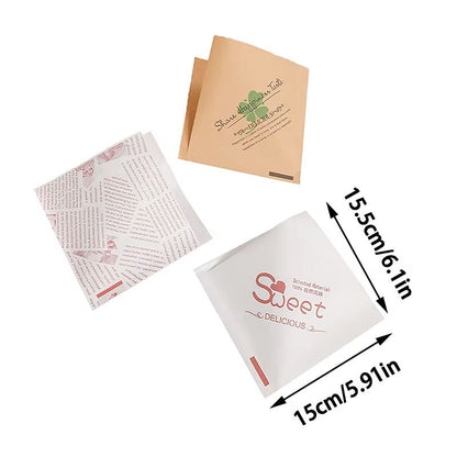 100Pcs Kraft Paper Sandwich Wrap  Disposable OilProof Triangle Food Packing BagS 5