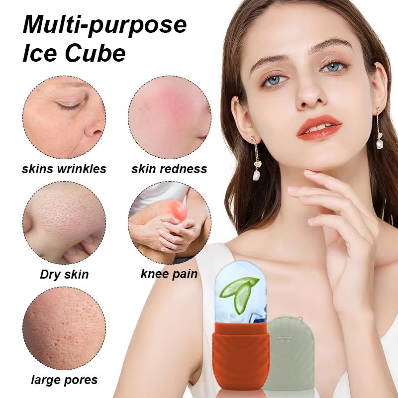 Silicone Facial Ice Mold Applicator  Reusable Ice Cube Roller For Skin Care And Facial Massage 3