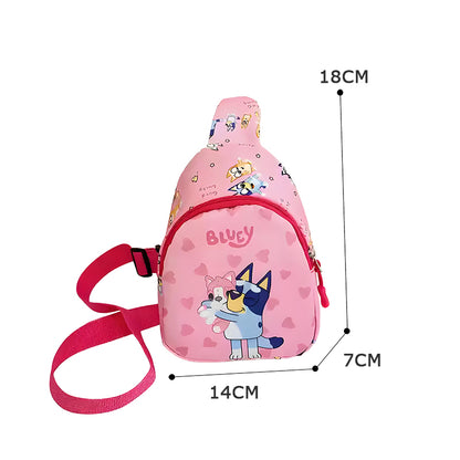 Children Bluey And Bingo Anime Backpack Cartoon Figure Messenger Bag Birthday Gift Shoulder Bag 3