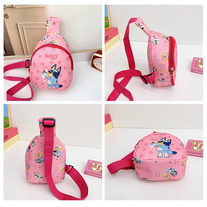 Children Bluey And Bingo Anime Backpack Cartoon Figure Messenger Bag Birthday Gift Shoulder Bag 5