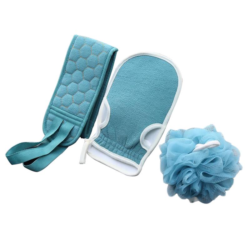 Body Cleaning Wash Cloth Soft Brush Shower Ball Back Scrubber Set Exfoliating Skin Towel Bath Glove 2