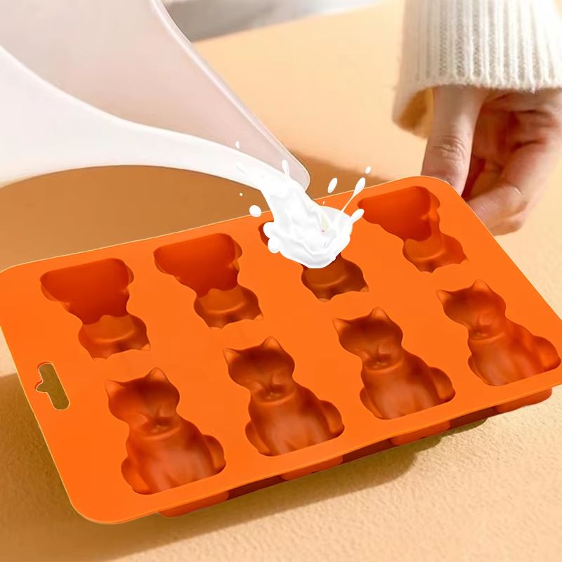 3D Cat Shaped Ice Cube Mold  Silicone Tray For Whiskey Cocktails  Cold Drinks 1