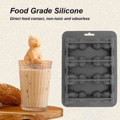 3D Cat Shaped Ice Cube Mold  Silicone Tray For Whiskey Cocktails  Cold Drinks 4