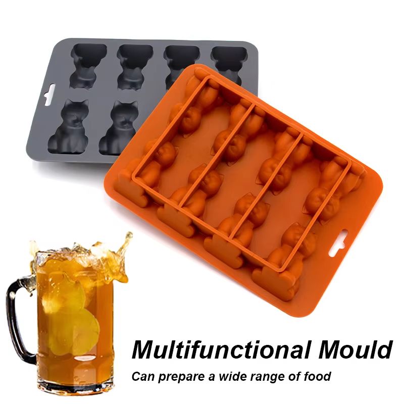 3D Cat Shaped Ice Cube Mold  Silicone Tray For Whiskey Cocktails  Cold Drinks 5