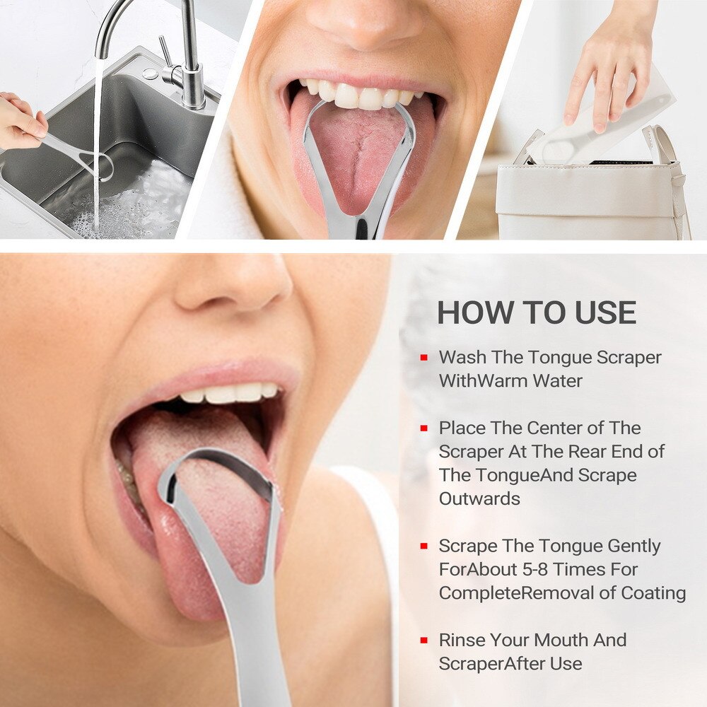 Stainless Steel Tongue Scraper Ultra Thin Portable Cleaner For Bad Breath Reusable Oral Care Tool 1