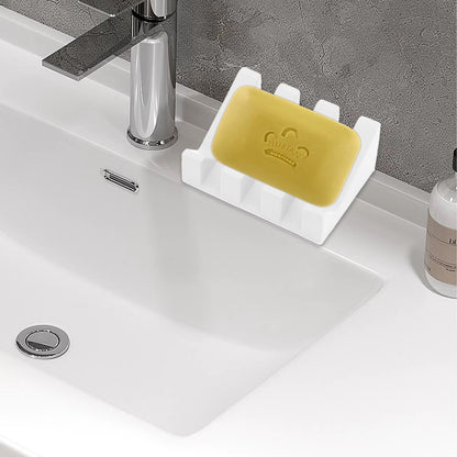 Silicone Drainage Soap Dish  Automatic Soap Rack For Bathroom NonSlip Soap Holder 2