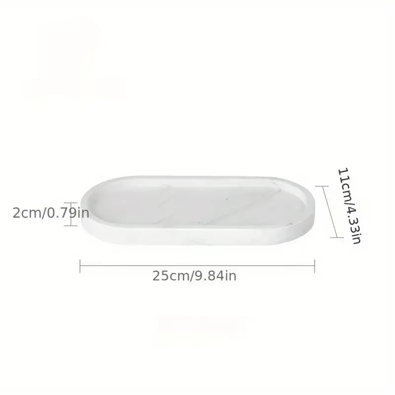 Oval Silicone Bathroom Counter Tray  Flexible Soap  Sink Organizer Tray Approx 984in 2