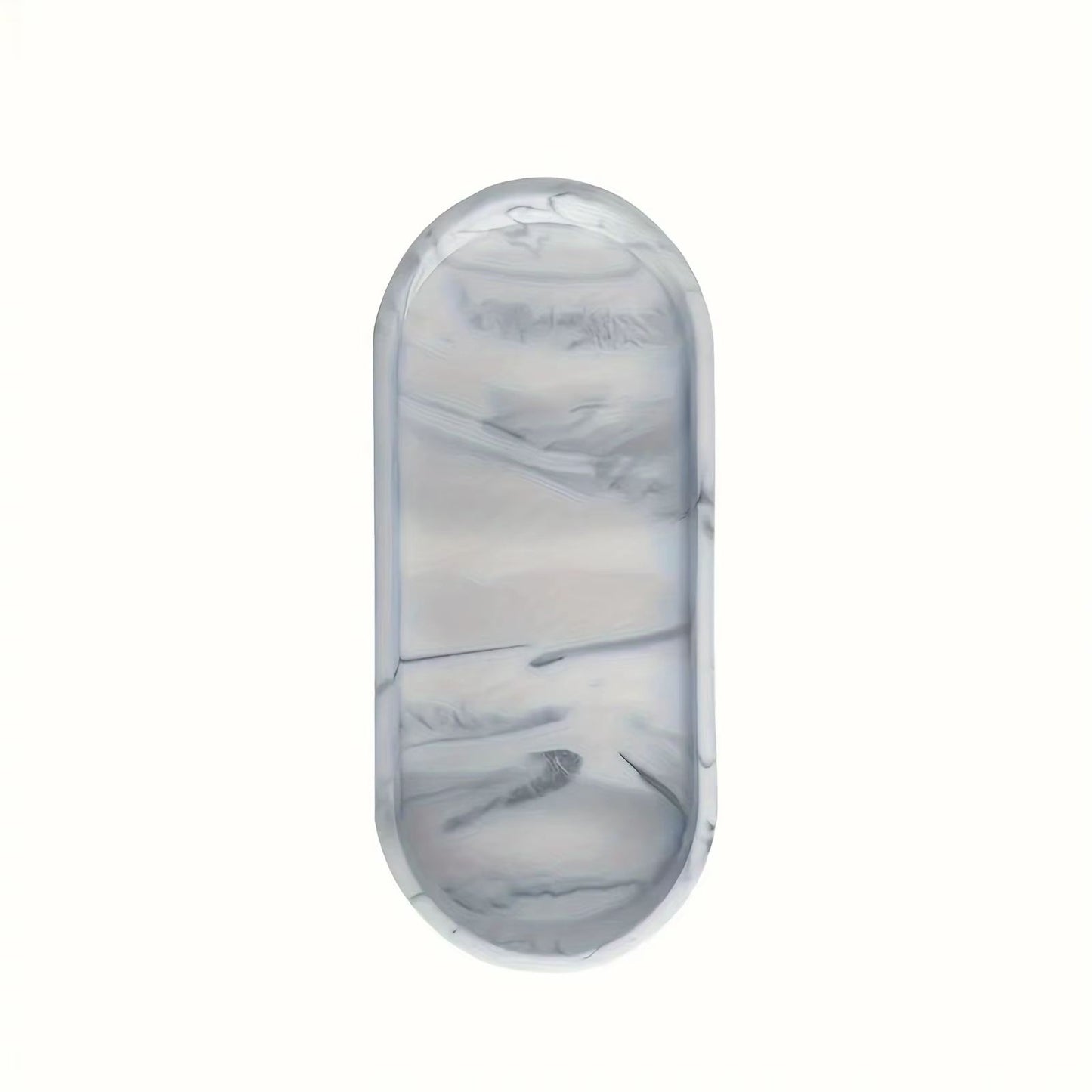 Oval Silicone Bathroom Counter Tray  Flexible Soap  Sink Organizer Tray Approx 984in 6