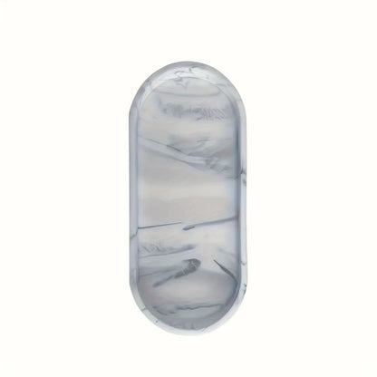 Oval Silicone Bathroom Counter Tray  Flexible Soap  Sink Organizer Tray Approx 984in 6