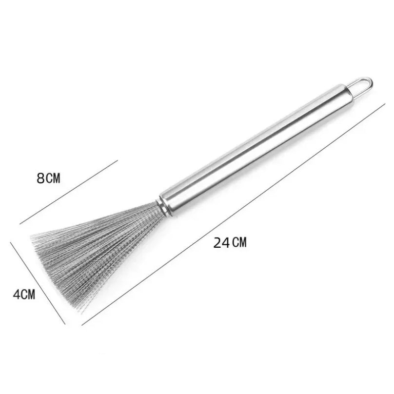 Stainless Steel Kitchen Special Brush, Long Handle Scrubber for Cleaning Pots and Utensils